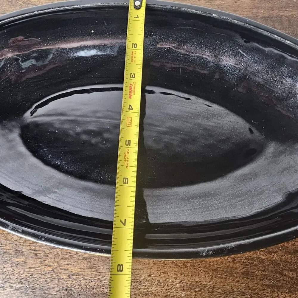 Rare 1950s Vintage Rubel 2028 Black & White Ceramic Fish Candy Dish w/ Lid MCM